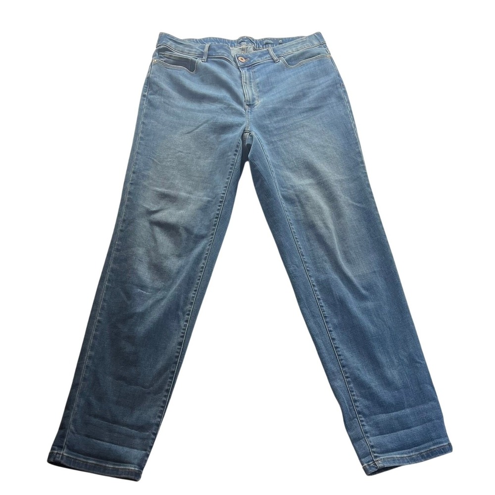 J. Jill Jeans Womens 16 Boyfriend Straight Leg Ankle Denim Medium Wash Blue
